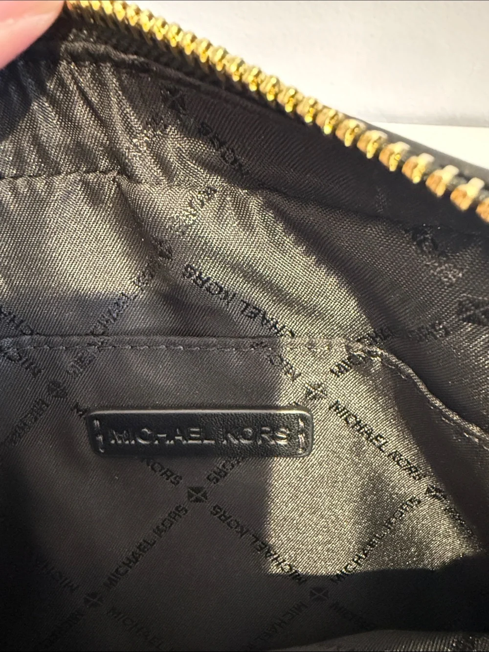 Michael Kors Black Pebbled Leather Crossbody with Logo Strap